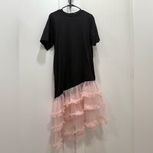 Black Tshirt and Pink Tulle Dress
